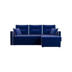 Угловой диван-кровать Квест, еврокнижка, 142х194 см, Синий, рогожка